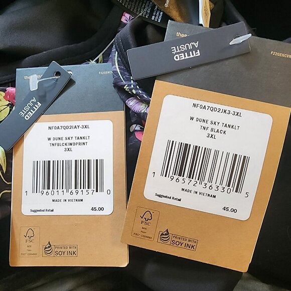 The North Face Plus Size Floral Black Active Crop Top‎ Size 3XL NEW $45 MSRP - Picture 8 of 13